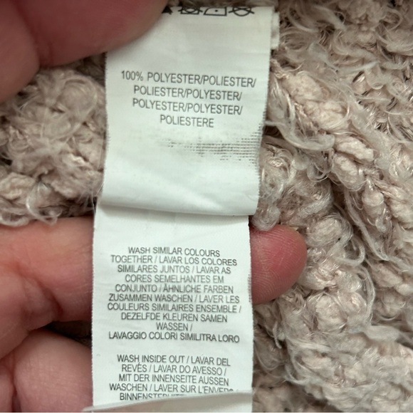 PEIMARK Knit Open Front Cardigan Light Pastel Beigy Pink Women’s Sz Large - Picture 9 of 9